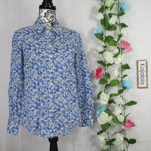 BODEN Floral Long Sleeve Button Down Top 4 Reg